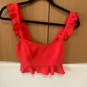 Superdown Monroe ruffle crop top